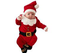 Baby Christmas Outfit Girl,My First Outfits For Babies Bodysuit Long Sleeve Puffer Hooded Romper Novelty Hats The Night Before Kids Costume Clothes 3-6 Months (Red #2,3-6 Months)