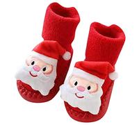 Baby Christmas Socks Christmas Warm Winter Floor Socks Gift with Non Slip Grips for 0-24 Months Toddler Baby Boys Girls Cute Santa Snowman Decors Gifts