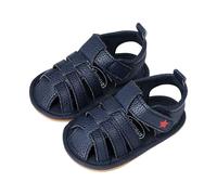 Baby Closed Toe Sandals Infant Girls Boys Toddler Summer Flat Anti Slip First Walking Shoes Open Toe Gladiator Roman Sandals Casual Crib Flat Shoes Prewalkers Blue Footwear UK 9-12 Months
