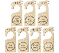 Baby Closet Divider,from Newborns to 24-Month Kindergarten 7 Sets of Rabbit Wooden Wardrobe dividers for organizing Baby Clothes,Gift