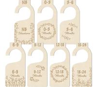 Baby Closet Size Dividers - 7x Premium Wood Nursery Closet Dividers for Baby Clothes - Botanical Eucalyptus Vines Leaf Plant Greenery Boho Nursery Decor - Baby Closet Dividers for Boy or Girl - [Wood]