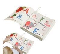 Baby Cloth Book, Early Educational Teething Soft Book, Learning Activity Toy for Visual Stimulation, Interactive Crinkle Balcony Living Room Nursery Shopping Outdoor Dining Travel