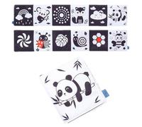 Baby Cloth Book - High Contrast Learning Toy, Soft Crinkle Pages | Small Fabric Book With Black White Designs Visual Brain Activity, Early Education Present For Easter Birthday Children's Day Use