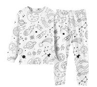 Baby Clothes 3 Months Girl Children Kids DIY Hand Painted Homewear Set Pajama Sets for Boy and Girl Cute Funny Black White 2 Piece (Grey, 6-7 Years)