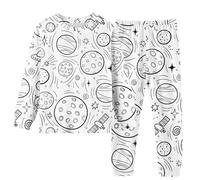 Baby Clothes 3 Months Girl Children Kids DIY Hand Painted Homewear Set Pajama Sets for Boy and Girl Cute Funny Black White 2 Piece (Beige, 3-4 Years)
