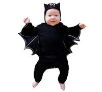 Baby Clothes Baby Bat Costume My 1st Halloween Outfit Newborn Baby Boy Girl Costume Black Bat Long Sleeve Romper Jumpsuit With Hats(Black,18-24 Months)