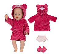 Baby Clothes for 35-45 cm Baby Dolls, Pink Bear Doll Clothes with Pyjamas, Underwear Shoes for 14-18 Inch Baby Dolls, 43 cm Baby Pyjamas, Birthday Gifts for Girls