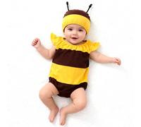 Baby Clothes Girl Boy Newborn Outfit Romper Honey Bee Ladybug Short Sleeve Top Bodysuit with Hat 0-9 Months