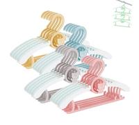 Baby Clothes Hangers 20 Pack, Plastic Kids Hangers Space Saving for Closet | Colorful Hangerfor Toddler Girl and Boy-Lightweight Anti-SlipCascading Padded Extendable Adjustable PantBear Children Hangar