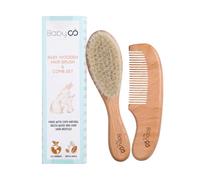 Baby Co Organics Baby Ultra Premium Wooden Hair Comb + Wooden Hair Brush