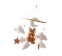 Baby Cognitive Development Mobile with Plush Animal Rattle Quiet Rotating Crib Hanging Pendant Visual Stimulation Toy Baby Safe Sensory Development Toy