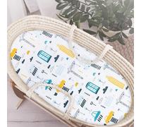 Baby Comfort 100% Cotton Oval Shape Sheet fits Moses Basket Mattress (City)