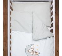 Baby Comfort 2 Pcs Kids Cotton Duvet Cover Pillowcase Bedding Set for Cot Bed 135 x 100 cm (Moon Grey)