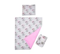 Baby Comfort 3 piece set Duvet Cover Pillowcase and Fitted Sheet for 83x50 cm Co-Sleeper Crib 12M+ (It's a Girl)