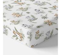 Baby Comfort Nursery 100% Cotton Fitted Sheet fits 130x80 cm Extendable Toddler Baby Cot Bed Mattress (Safari)