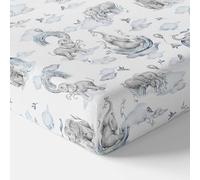 Baby Comfort Nursery 100% Cotton Fitted Sheet to fit 83x50 cm Co-Sleeper Crib (Blue Elephants)