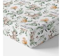 Baby Comfort Nursery 100% Cotton Fitted Sheet to fit 90x55 cm Bedside Crib (Forest)