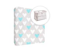 Baby Comfort Nursery 100% Cotton Fitted Sheet to fit 95x65 cm Travel Cot (Blue Hearts)