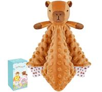 Baby Comforters Blanket Plush Capybara Cuddly Toy Comforter Cuddle Blanket Animal Snuggle Toy Comforters Infant Gift for Mom, Capybara Toys Loveys Newborn Soft Touch Toddler Boys Girls Plush