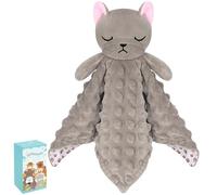 Baby Comforters Blanket Plush Cuddly Toy Comforter Cuddle Blanket Animal Snuggle Toy Comforters Infant for Mom,French Bulldog Toys Loveys Newborn Soft Touch Toddler Boys Girls Plush (Grey dog)