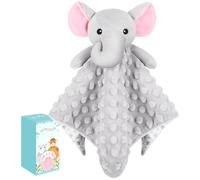 Baby Comforters Blanket Plush Cuddly Toy Comforter Cuddle Blanket Animal Snuggle Toy Comforters Infant Gift for Mom, Elephant Toys Loveys Newborn Soft Touch Toddler Boys Girls Plush for Sleeping(Grey)
