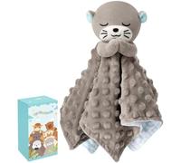 Baby Comforters Blanket Plush Otter Cuddly Toy Comforter Cuddle Blanket Baptism Gifts Keepsakes Animal Snuggle Toy Baby Blanket Comforters Infant Gift for Mom, Otter Toys Newborn Loveys Boys Girls