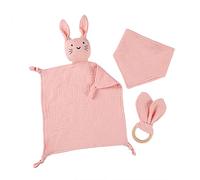 Baby Comforters Rabbit Baby Blanket, Baby Comforter Blanket Muslin Security Blanket 100% Organic Cotton Soft Security Blanket for Infant Newborn Toddler