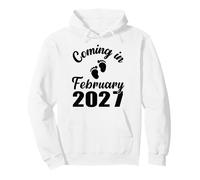 Baby Coming in February 2027 Mom Dad Pregnancy Announcement Pullover Hoodie