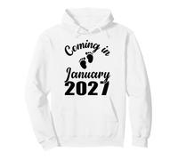 Baby Coming in January 2027 Mom Dad Pregnancy Announcement Pullover Hoodie