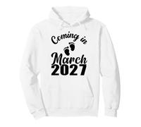 Baby Coming in March 2027 Mom Dad Pregnancy Announcement Pullover Hoodie