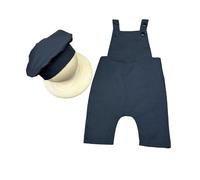 Baby Cook Hat with Suspender Pants Photoshoots Outfit Machine Washable Polyester Infant Photography Costume Easy Wear Baby Cook Clothes