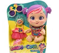 MAGICBOX Baby Cool Mini MIA - Doll with Clothes, Shoes and Exclusive Fashion Colourful and Tropical Style - Includes 2 T-shirts, 1 Tutu, 1 Pacifier, 1 Sunglasses and Earrings
