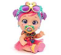 MAGICBOX Baby Cool Mini MIA - Doll with Clothes, Shoes and Exclusive Fashion Colourful and Tropical Style - Includes 2 T-shirts, 1 Tutu, 1 Pacifier, 1 Sunglasses and Earrings