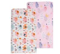 Baby Cot Bed Fitted Sheets 120 x 60 100% Cotton - Hypoallergenic Toddler Bed Sheet Fully Elasticated Skirt Breathable Easy Care - Junior Bed sheets Pack of 2