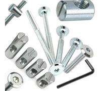Baby Cot Bed & Furniture Connecting Bolts Complete With Barrel Nuts & Allen Key. (2, 25mm, M6 x 140mm)
