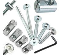 Baby Cot Bed & Furniture Connecting Bolts Complete With Barrel Nuts & Allen Key (8 Bolt + 8 Nuts & 1 Allen Key) (Nut Size 25mm, M6 x 60mm)