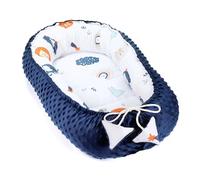 Baby Cot Bumper - Baby Nest Newborn Minky Baby Nest for Cot Versatile Portable Nest Cuddly Nest Accessories for Baby Bed Warm Winter Coccon Rainbow Dark Blue