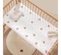 Baby Cot Sheets,120 X 60cm,100% Cotton To Fit Bedside Cribs,Breathable,Cot Bed,Cozy And Lightweight,Cot Fitted Sheets,Next To Me Crib Sheets, Bedside Crib Fitted Sheets (Lion,120x60 cm)