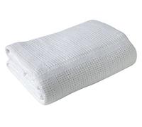 Baby cotton cellular blanket pram moses basket WHITE