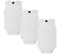 Baby Cotton Onesee White Undershirts Bodysuits 3 Pack by Little Pipers (12-18 Months, White Sleeveless)