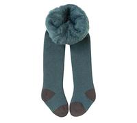 Baby Cotton Thick Fleece Lined Warm Leggings Stocking Toddler Girl Socks Tights for Kids Winter Knitted Leggings Stretchy Basic Full Length Pants Pantyhose for Winter (Green, 6-12 Months)
