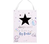 Baby Countdown Hanging Plaque '... Sleeps Until i'm a Big Brother"