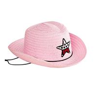 Baby Cowboy Hat Summer Sun Straw 6 Colours Beach Girls Boys Kids Child Western Cowboy Hats 2 to 6Y Toddler Sun Hats Summer Belt Buckle Cowgirl Western-Hat for Kid Pink