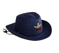Baby Cowboy Hat Summer Sun Straw 6 Colours Beach Girls Boys Kids Child Western Cowboy Hats 2 to 6Y Toddler Sun Hats Summer Belt Buckle Cowgirl Western-Hat for Kid Navy