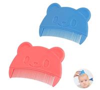 Baby Cradle Cap Brush,2 Pcs Cradle Cap Comb, Silicone Massage Brush, Baby Bath Brush,Soft No Damage Baby Scalp Brush, Baby Hair Comb, for Newborn Baby Hair Grooming (Blue-Pink)