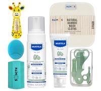 Baby Cradle Cap Care Kit with Shampoo, Cream, Bamboo Cloths, Nail Grooming Set