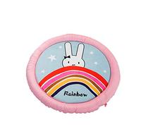 Baby Crawling Mats Diameter 140cm Baby Blanket Cotton Baby Play Gym Mat Playmat Activity Gym Floor Mat Round Carpet with Cute Animals 100% Natural Fabric (Rabbit Rainbow)