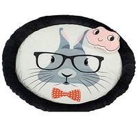Baby Crawling Mats Diameter 140cm Baby Blanket Cotton Baby Play Gym Mat Playmat Activity Gym Floor Mat Round Carpet with Cute Animals 100% Natural Fabric (Rabbit)