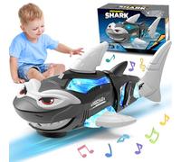 Baby Crawling Shark Toys for 1 2 3 4+ Years Old Boys Girls with LED Light and Music, Walking Interactive Sensory Toy Sound Toys Birthday Gifts, Electric Toy for Kids Toddler Age 12 Months+