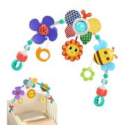 Baby Crib Arch - Play Arch, Stroller Toy | Foldable Hanging Rattle Teether Crinkle Toys, Sensory with Plush Animals, Early Development Entertainment Gym for Car Seat Travel Comfort